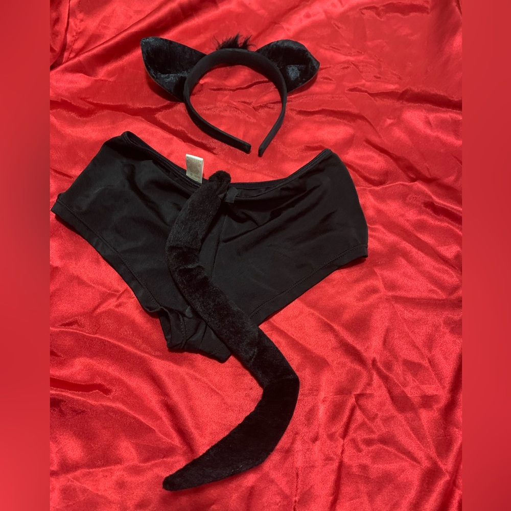 Exotic dancer shorts with snap on tail and ears, size Small by Jolie, Sexy
